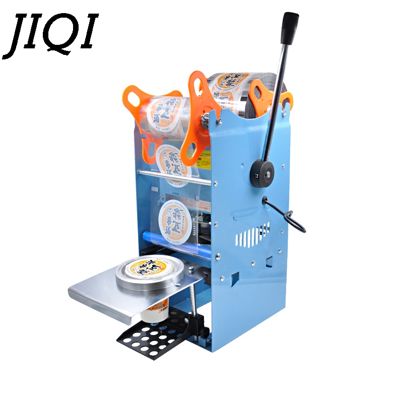 JIQI Manual Handle cups sealing machine hand electric drink sealer pressure lid sealing maker Bubble milk tea shop closure Cup