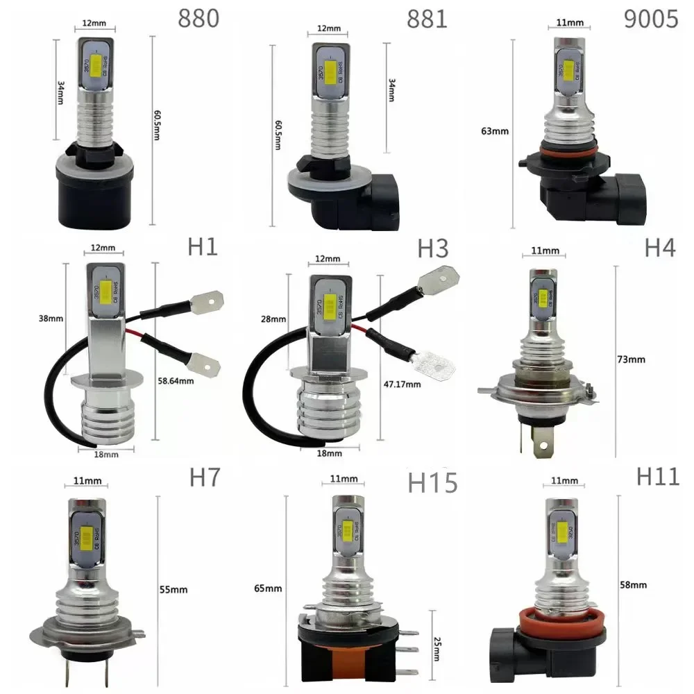 2PCS PSX24W Led Car Headlights Bulbs High Beam Fog Light Ice Blue 3000K 6000K 12V 24V Auto Light