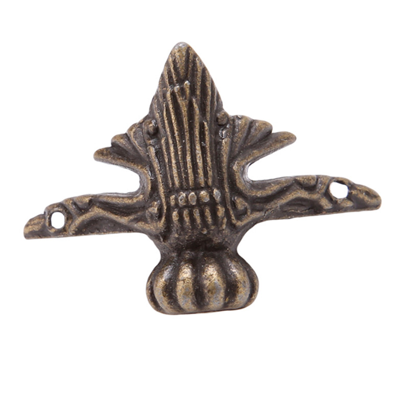 4 Stk/set Antieke Hoekbeschermer Messing Sieraden Kist Houten Kist Decoratieve Voeten Been Metalen Hoek Beschermer Hardware Beugel