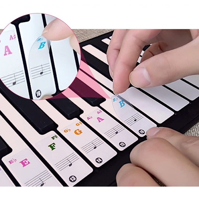 54/61/88 Key Piano Stickers Transparante Piano Toetsenbord Pvc Sticker Transparante Afneembare Muziek Decal Accessoires Piano Stickers