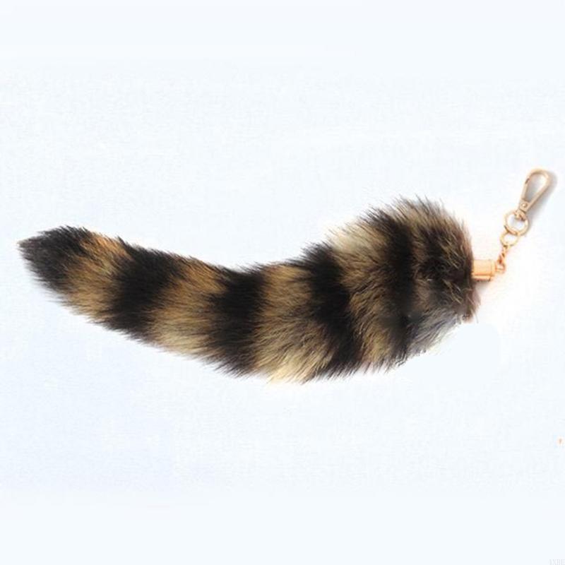 4XBE Llavero con Cola Mapache, Llavero con Cadena Colas esponjosas, Llavero con Animal Personalizado, , Llaveros con