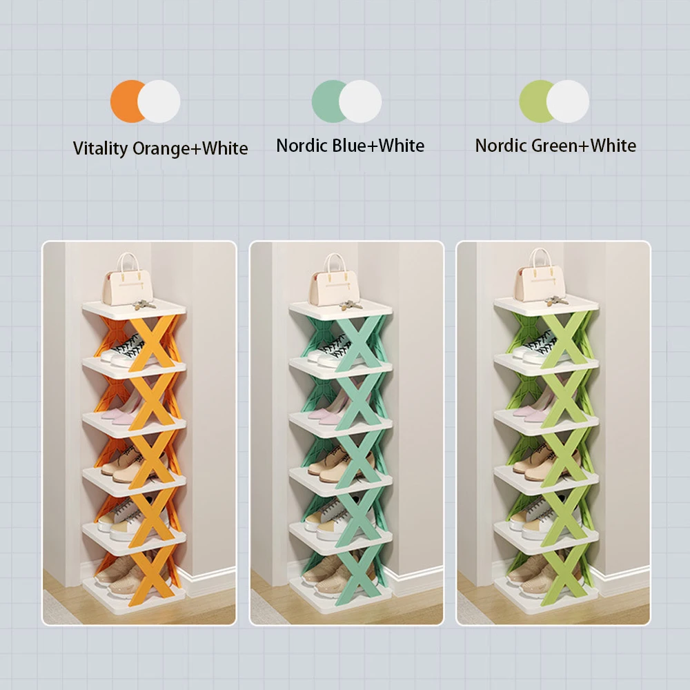 Estantes para zapatos, organizador de almacenamiento, estantes para zapatos desmontables, ahorra familia, estante para el hogar, estante para zapatos Simple multicapa, gabinete de Color