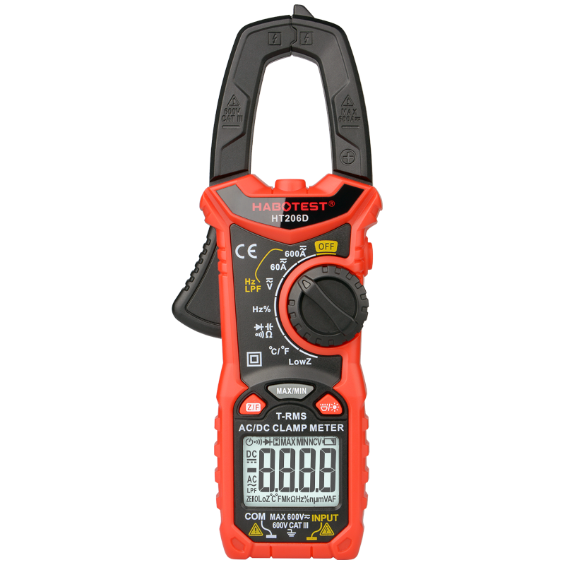 Stroomtang Meter Digitale Multimeter Habotest Serie Amp Meter Hoge Precisie 600V Ac Dc True Rms Spanning Stroom Tester: HT206D