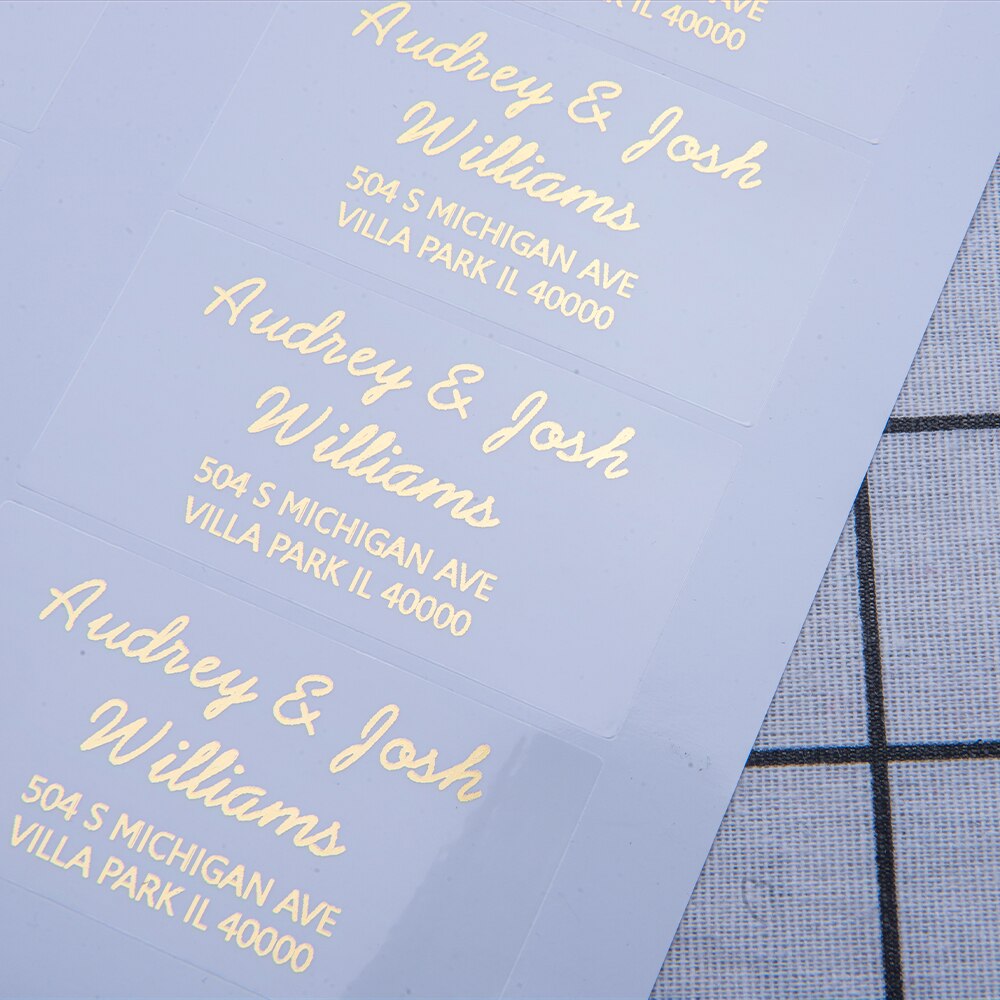 Nach Rückkehr Adresse Etiketten, Klar Adresse Aufkleber, Gold, transparent Adresse Aufkleber, Rückkehr Versenden Aufkleber, Hochzeit