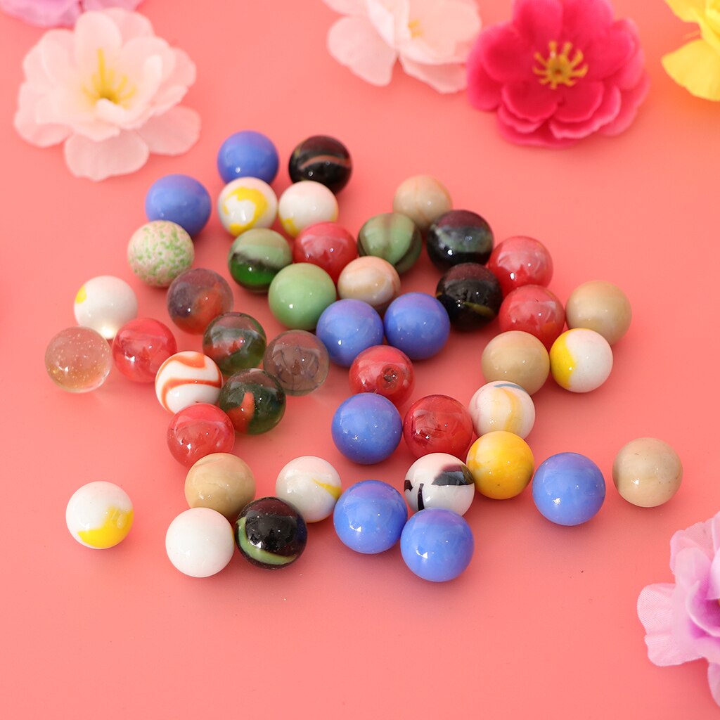 Juego de bolas de mármol de cristal para decoración de tanques de peces, juguetes de damas chinas divertidos, 16mm, 45 Uds.
