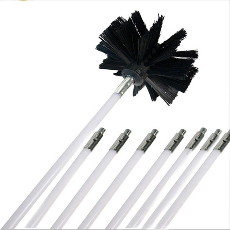 Nylon Brush With 12PCS Long Handle Chimny Kettle House Cleaner Rotary Fireplace Inner Wall Cleaning Bursh Kitchen Cleaning Tools: C
