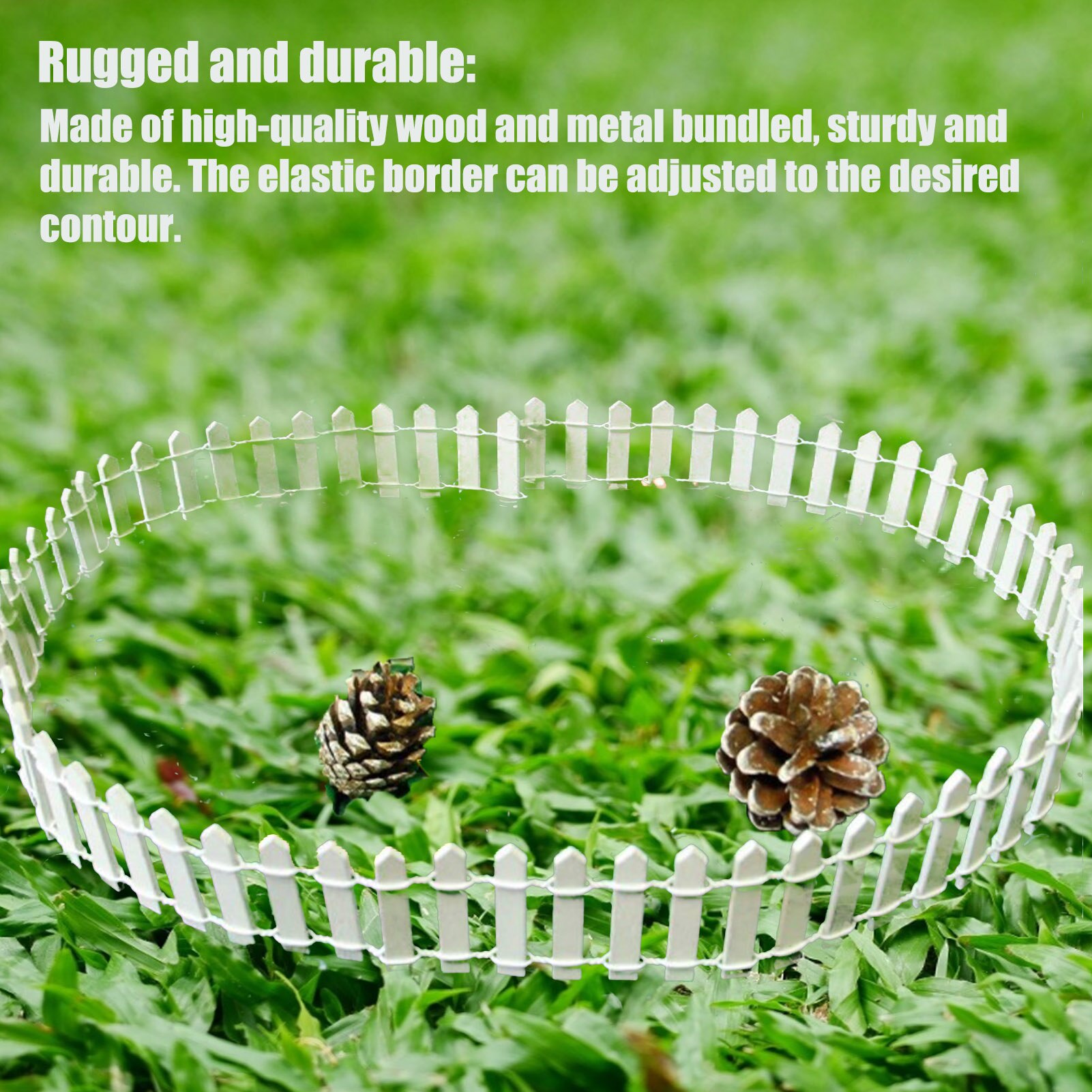 5x90cm DIY Mini Small Fence Barrier Wooden Craft Miniature Fairy Garden Terrarium Potted Palings Showcase Decoration