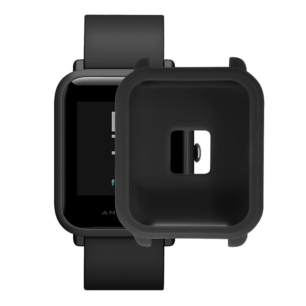 TPU blando de excelente de protección de silicona funda completa para Huami Amazfit Bip jóvenes reloj SmartWatch Prevención de arañazos golpes: BK