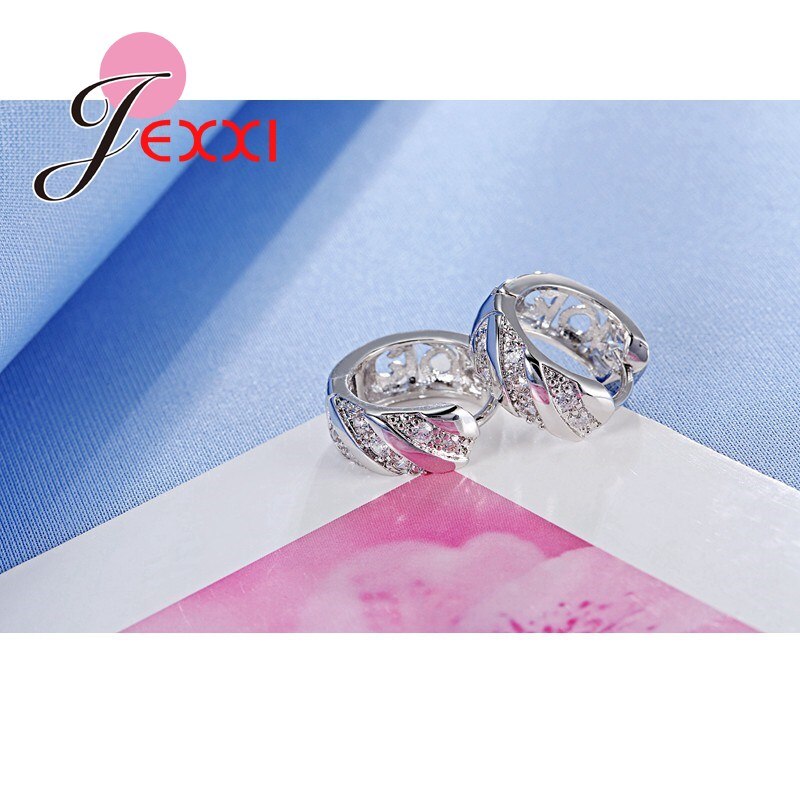 Mode 925 Sterling Zilveren Kleine Oorbellen Royale Luxe Earring Stud Voor Vrouwen/Meisje Oor Sieraden Shiny Crystal Oorbel