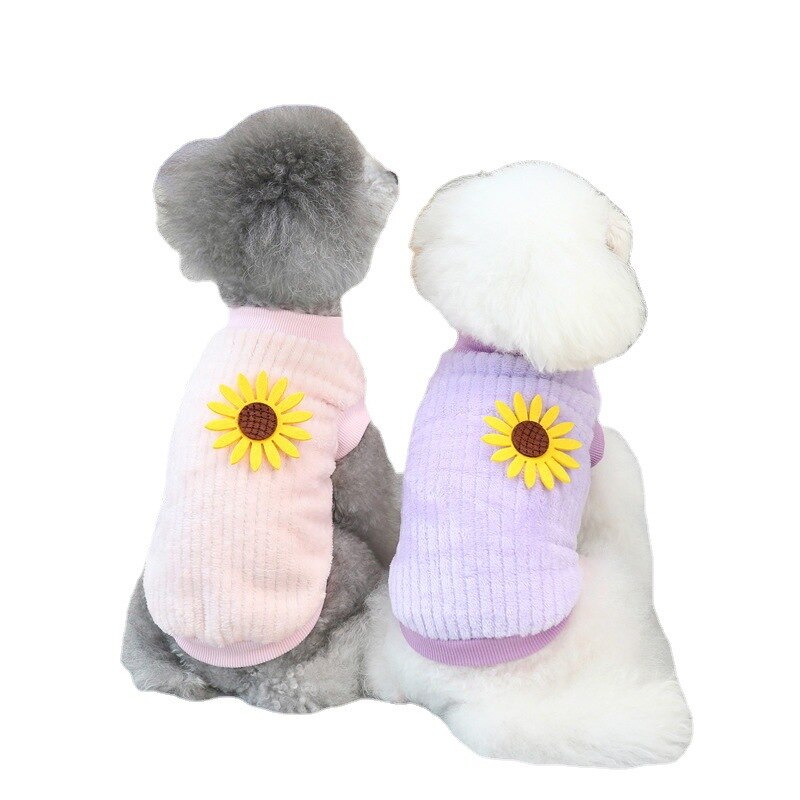 Roupa de inverno para cachorro e gato, roupa quente de lã com capuz para cachorro