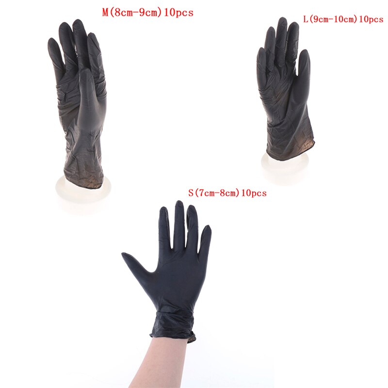 10/50 pièces L M S gants de tatouage gants en Latex jetables noir Permanent