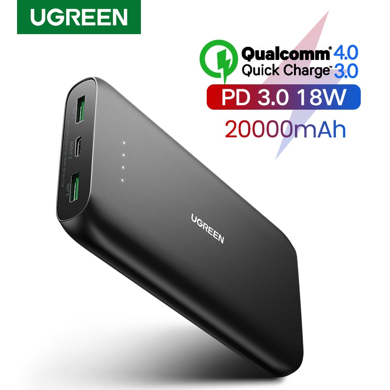 Ugreen Power Bank 20000 Mah Externe Mobiele Lader Draagbare Snelle Telefoon Oplader Voor S10 HuaweiP30 Pro Pd 3.0 Poverbank