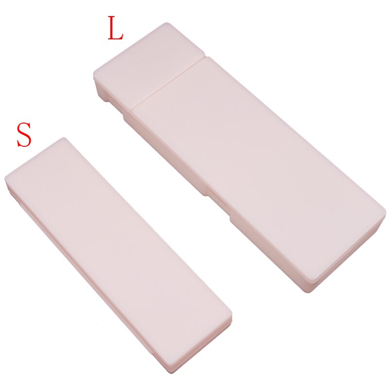 Leuke Kawaii Eenvoudige Transparante Scrub Etui Potlood Doos Plastic Opbergdoos Leren Briefpapier Kantoorbenodigdheden: Pink S