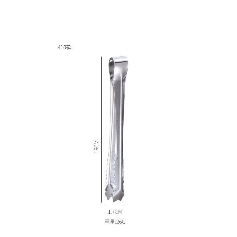 Herramienta de cocina de acero inoxidable, pinzas para barbacoa, , Bar, Clip para pan, comida, pinza para hielo, accesorios de cocina, 1 ud.: 19cm