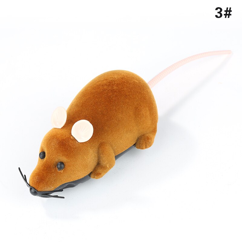 Souris télécommandée à infrarouge pour chat, jouet d&#39;émulation, mouvement mécanique, accessoires pour animaux de compagnie, blague effrayante: Brown with pink ear