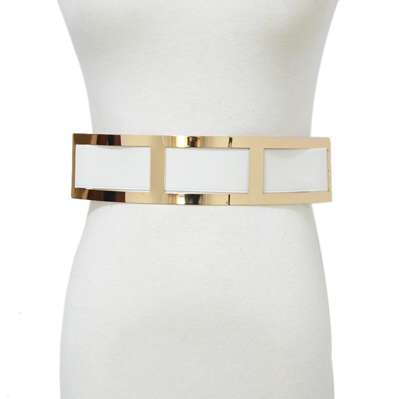 Vrouwen Brede Elastische Riem Voor Jurk Zwart En Beige Buikband Luxe Riem Plus Size Bg-025: 025 white / L 80cm to 100cm