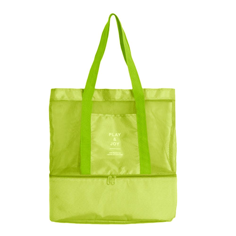 Hohe Kapazität Frauen Mesh Transparent Tasche Doppel-schicht Wärme Erhaltung Große Picknick Strand Taschen Frauen Tasche Schulter Sommer
