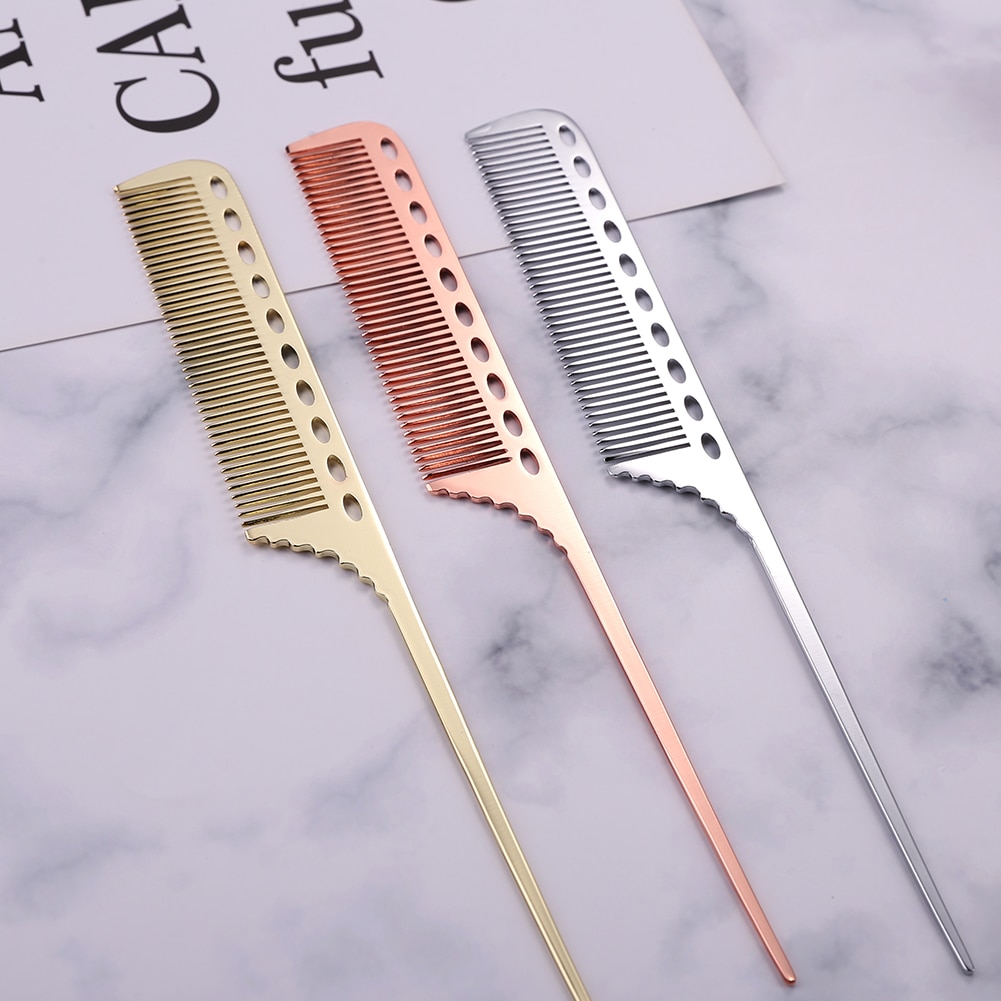 Anti-static Comb Heat-resistant Hairdressing Hair Styling Brush Aluminum Durable Haircut Comb Salon Tools