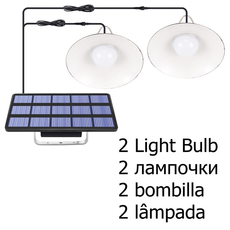 Solcellelys ledet pære tak veranda solcellekrone lys med 9.8ft ledninger solcellelampe til hage hage belysning: 2 lyspærer / Varm hvit