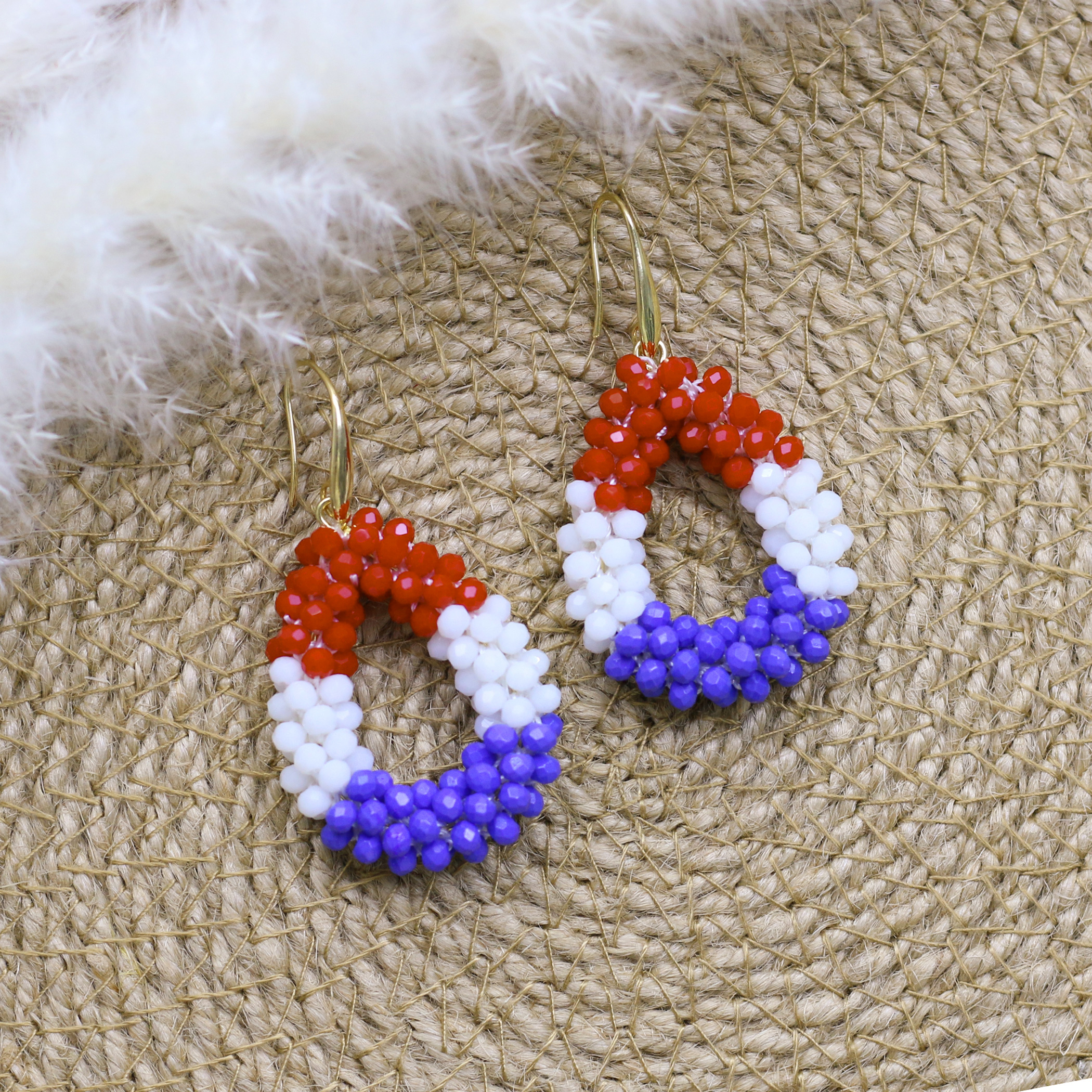 Pendientes pequeños INKDEW, pendientes de gota de agua de colores de bandera nacional para mujer, pendientes de cristal hechos a mano, joyería de EA124