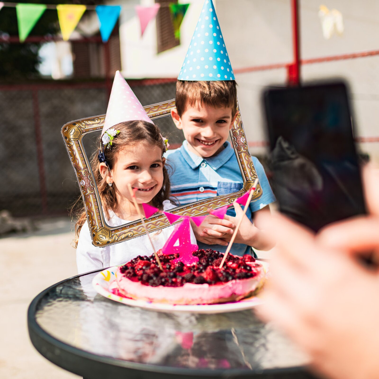 1Pc Party Selfie Picture Frame Inflatable Frame Photo Booth Prop Party Supply