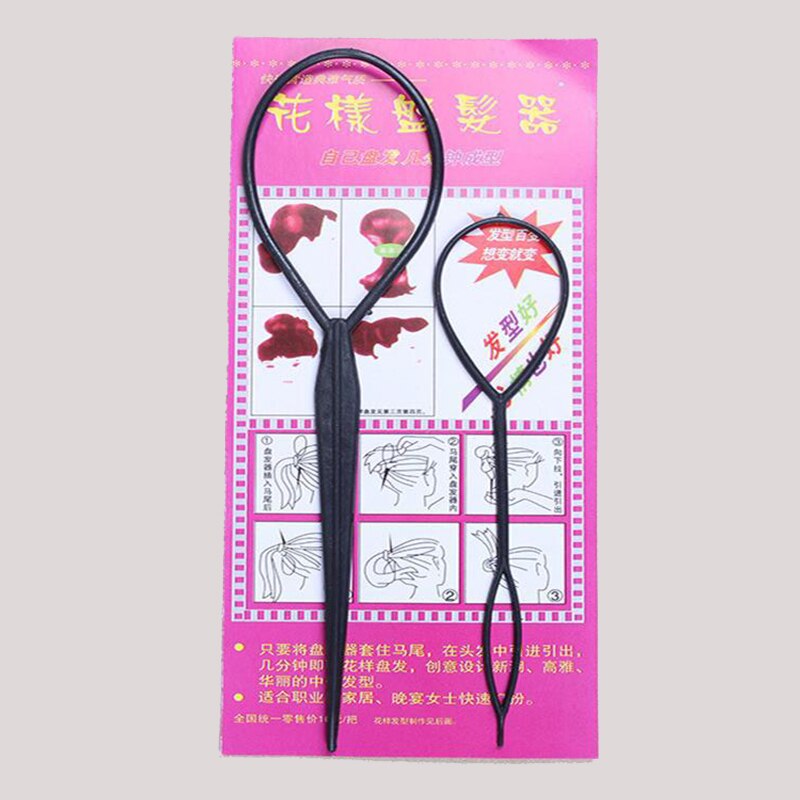 2 pièces/ensemble cheveux tresse fabricant queue de cheval créateur plastique boucle outil de coiffure rapide facile magique chignon princesse coiffure outil de coiffure