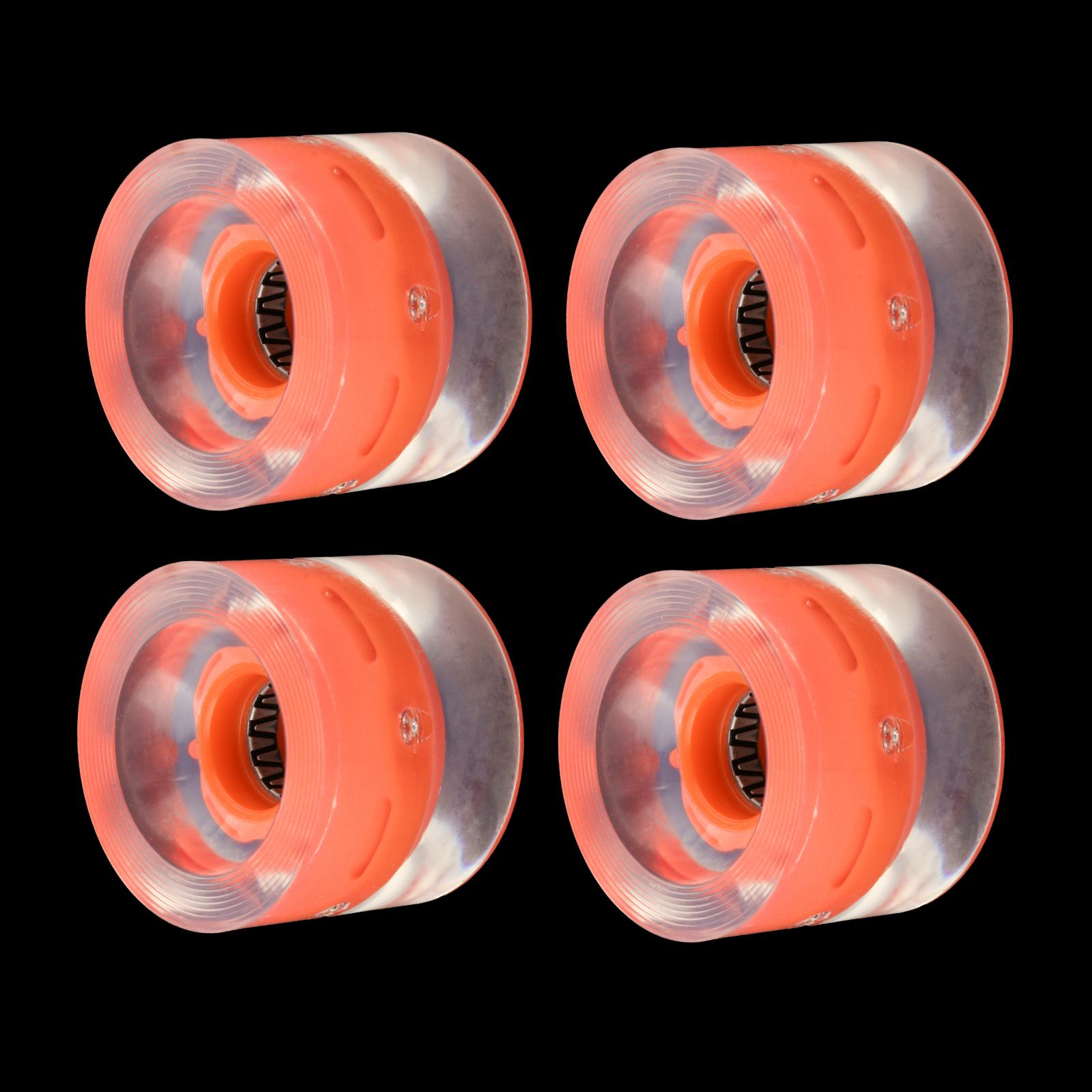 Roues de Longboard 4x60mm pour Skateboard, éclairage clignotant, remplacement de roue en PU, roues de dureté 78A: Orange