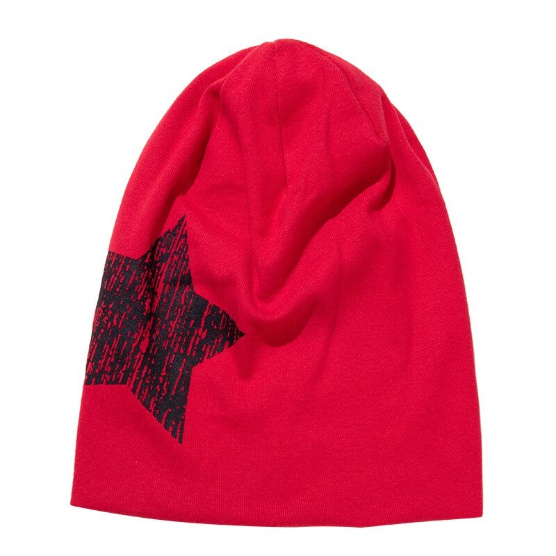 Baby bomull hatt street dance hip hop hatt barn stickad stor stjärna hatt höst vinter mjuk varma pojkar flickor mössa mössa: Röd
