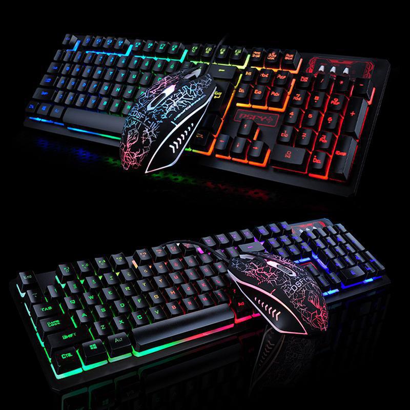 Backlight Usb Wired keyboard+mouse Set 2400DPI Gaming Keyboard And Mouse Set for PC Laptop PS4