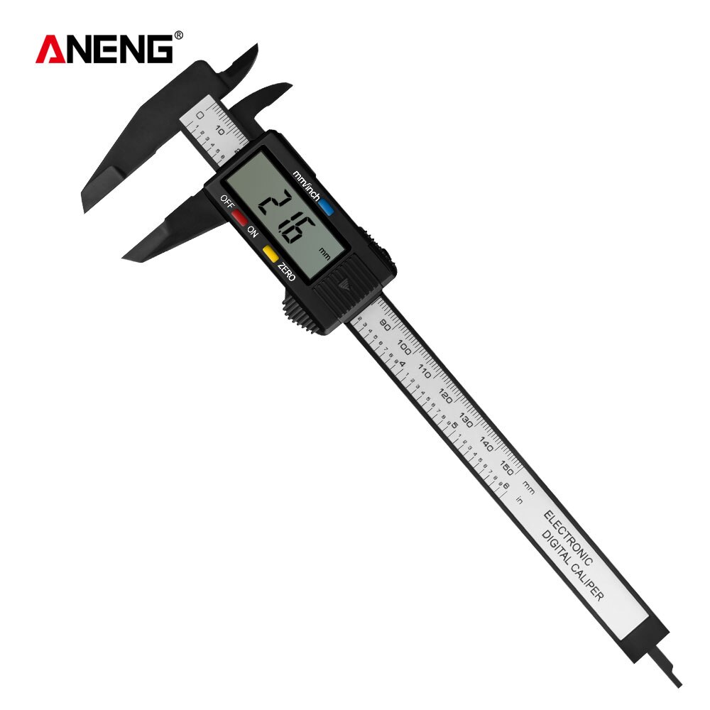 ANENG 150mm calibre micrometro Digital Vernier calibre micrometro Paquimetro calibrador Digital medición mini calibradores escala herramienta de medición calibrador pie de rey acero inoxidable medicion: Black
