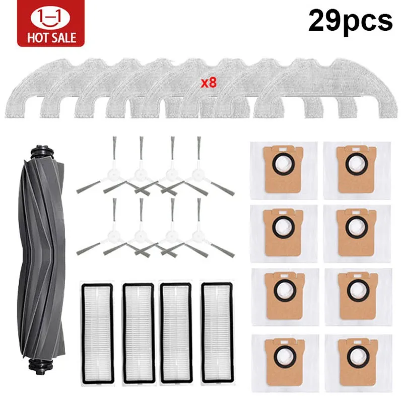 For Xiaomi Robot Vacuum X10 Accessories Main Side Brush Hepa Filter Mop Cloth Dust Bag Replacement Spare Parts: Dark Grey