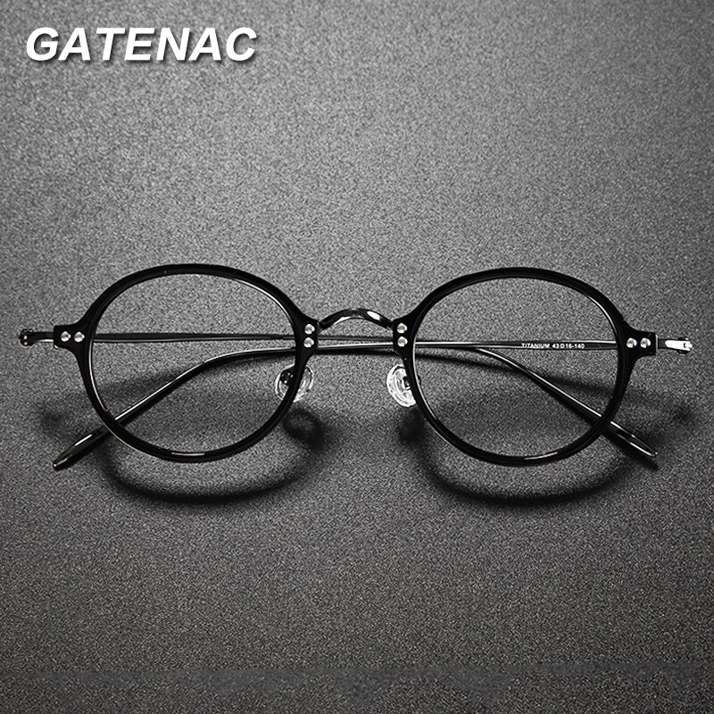 Jahrgang Titan Brille Rahmen Männer retro Runde Brillen Frauen Luxus transparent Myopie Optische Brillen