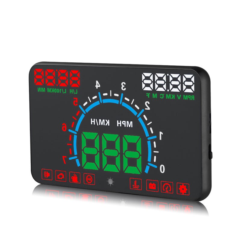 5.8 "Auto HUB OBD2 Head Up Display Auto Snelheid Projector Voertuig Voorruit Speedo Projetor Navigatie OBD Snelheidsmeter Hud E350