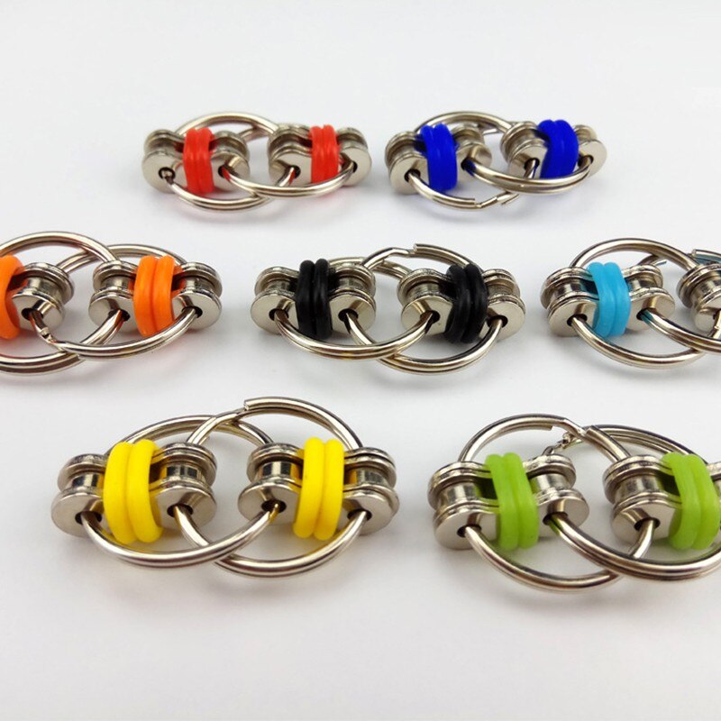 Opluchting Bike Chain Fidget Speelgoed Voor Autisme Antistress Speelgoed Set Anti Stress Adhd Spinner Sleutel Metalen Ring Puzzel Zintuiglijke speelgoed