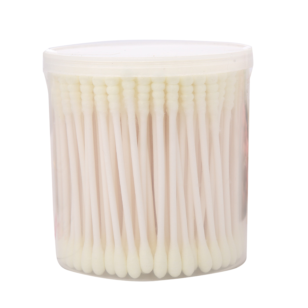 200Pcs Sharp Round Spiral Head Cotton Swabs 12 Colors women Makeup Cotton Buds Tip Nose Ears Cleaning Health Care Tools: Yellow 1