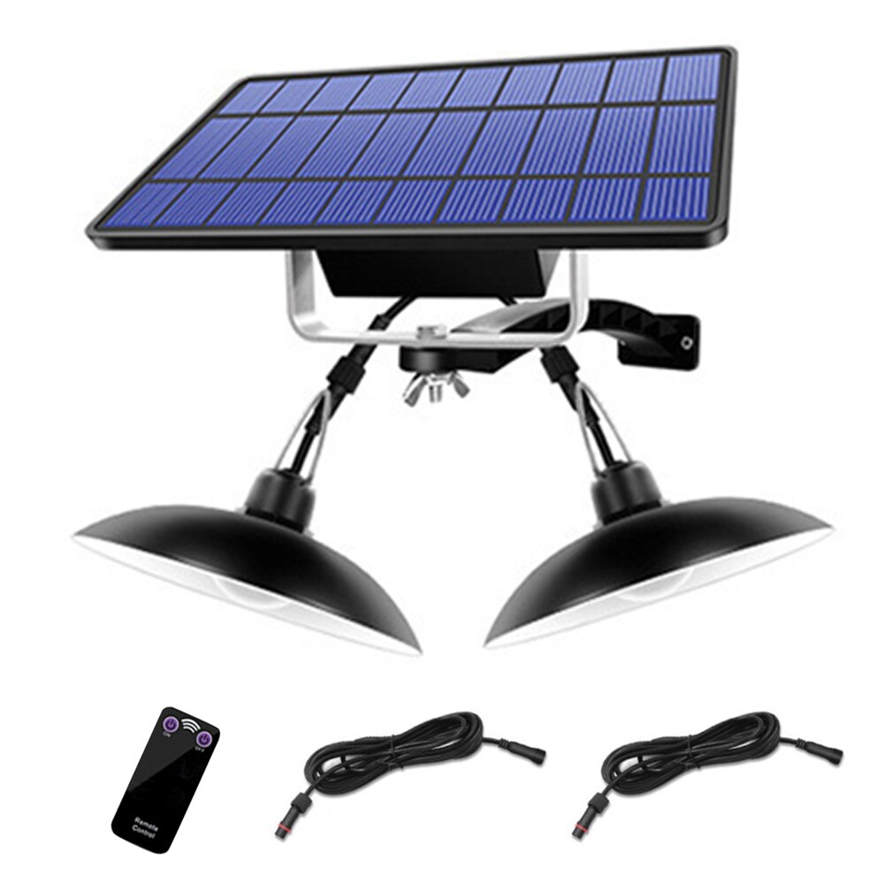Haveskur lampe nødlys led solar pendellys altan opbevaringsrum  ip65 vandtætte hjemmehængende fjernbetjening: Sort b hvidt lys