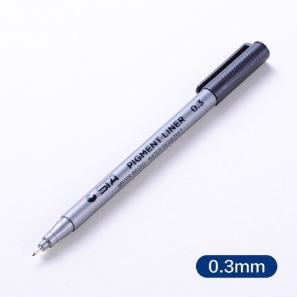STA Waterdichte Vervagen Proof Micron Pen Liner Zwart Schets Water Marker Pen voor Manga Voor Tekening Handschrift Supply Briefpapier: 03