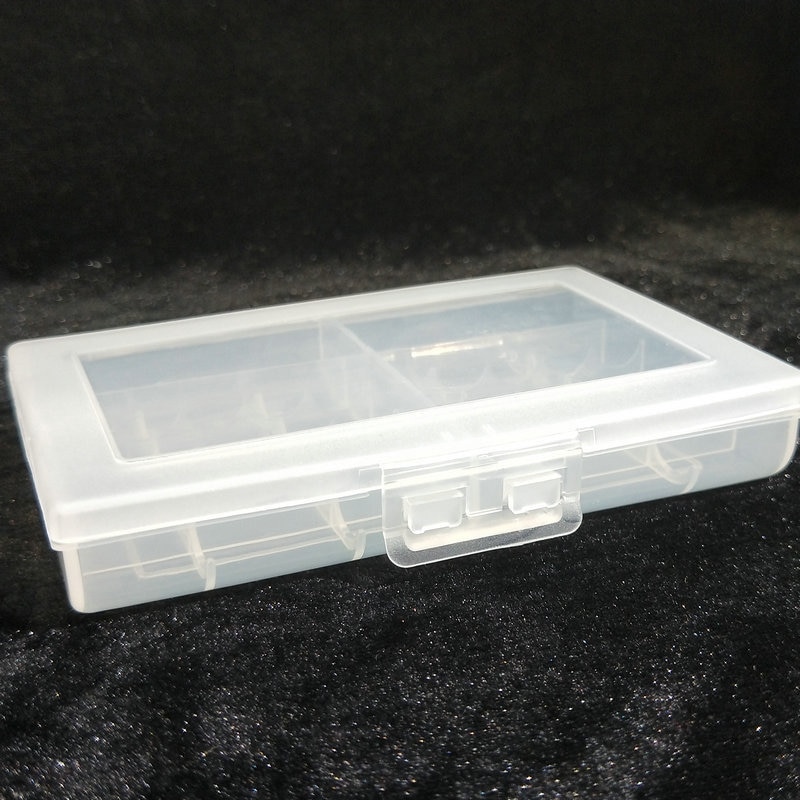 Transparent Hard Plastic Case Batteries Storage Case Holder Storage Battery Box for 10 X AA or 14 X AAA Battery White Case Cover