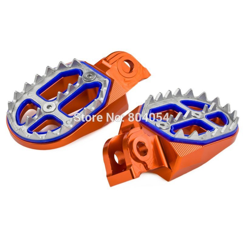 Orange billet cnc pro-bite brede fede fodpinde til ktm exc xc sx sxf 125-530cc 1998