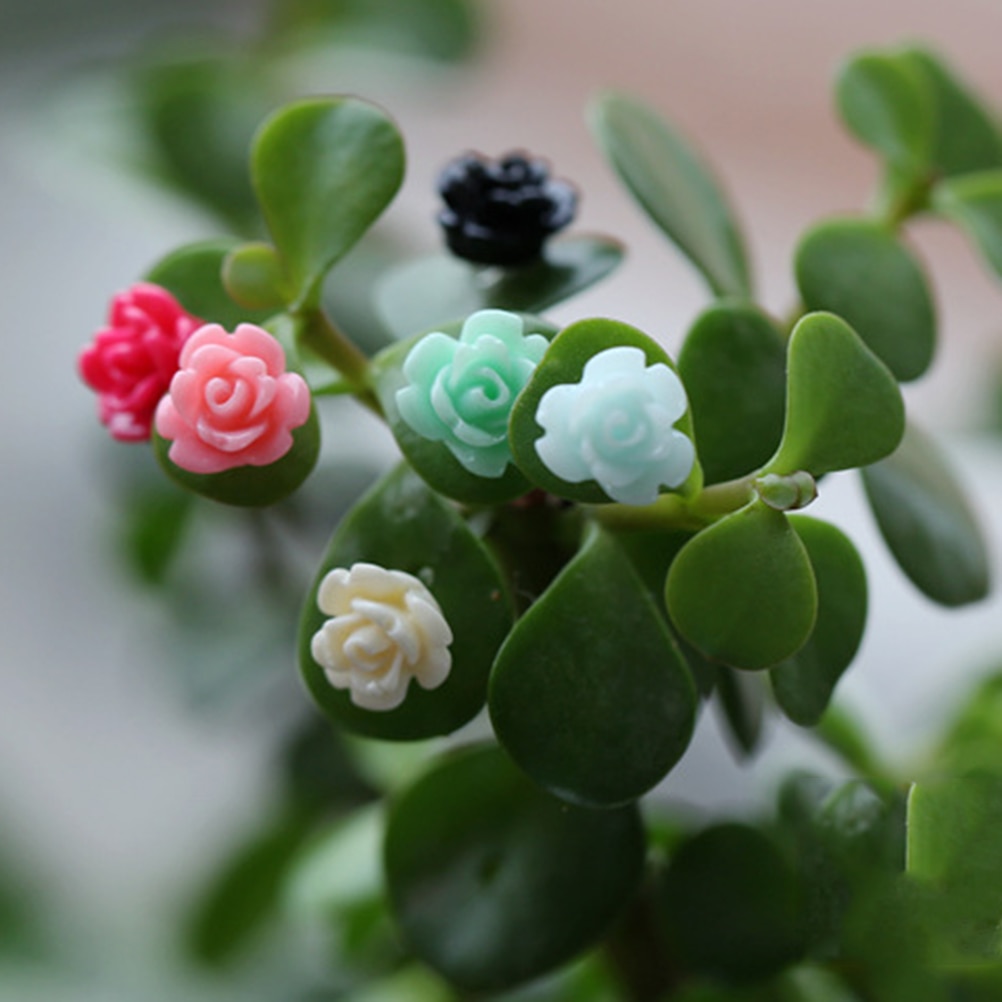 5 Pçs/lote Colorido Mini Simulação flores Do Jardim de Fadas Em Miniatura Terrário Acessórios 2 Tamanhos Aleatória Mini Decoração Do Jardim
