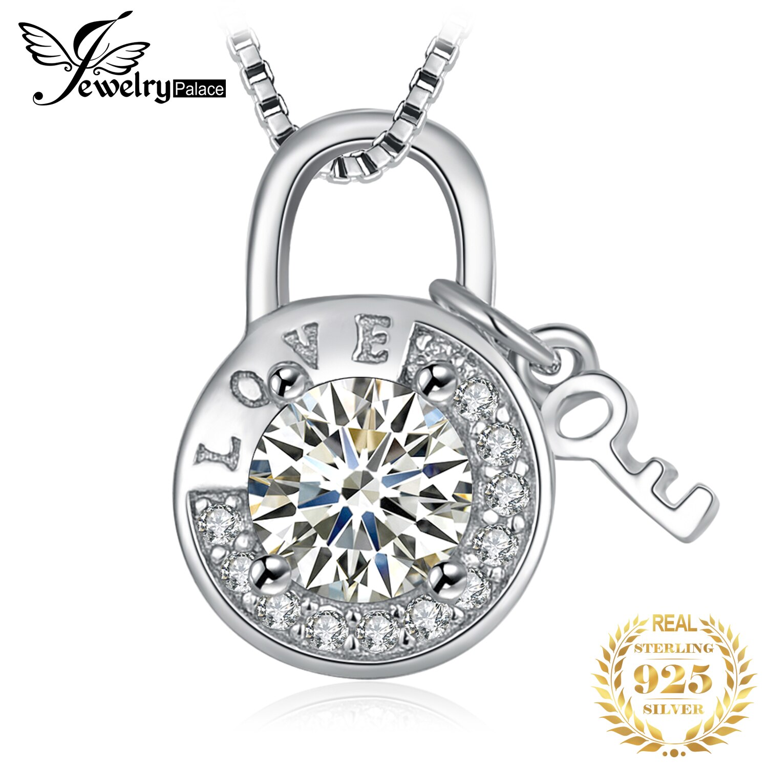 Jewelrypalace Lock Toets Liefde 925 Sterling Zilveren Hanger Ketting Voor Vrouwen Zirconia Gesimuleerde Diamond Hanger Geen Ketting
