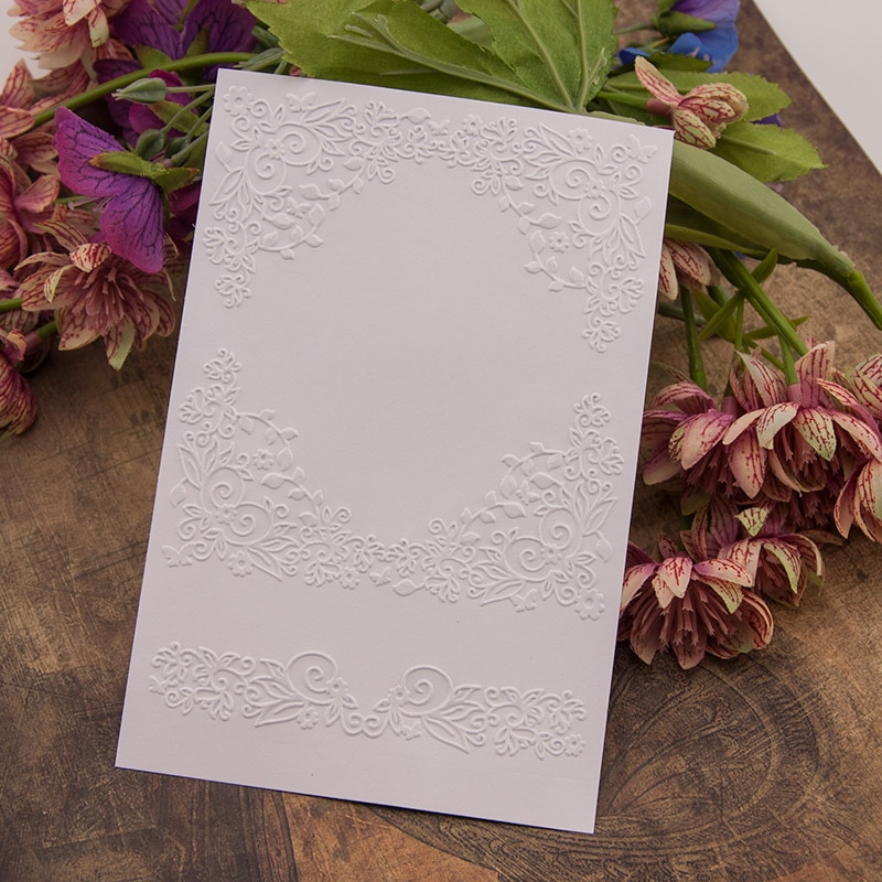 10.5x14.5cm Flower Frame Embossing folders Plastic Embossing Folder For Scrapbooking DIY Photo Album Card EM031