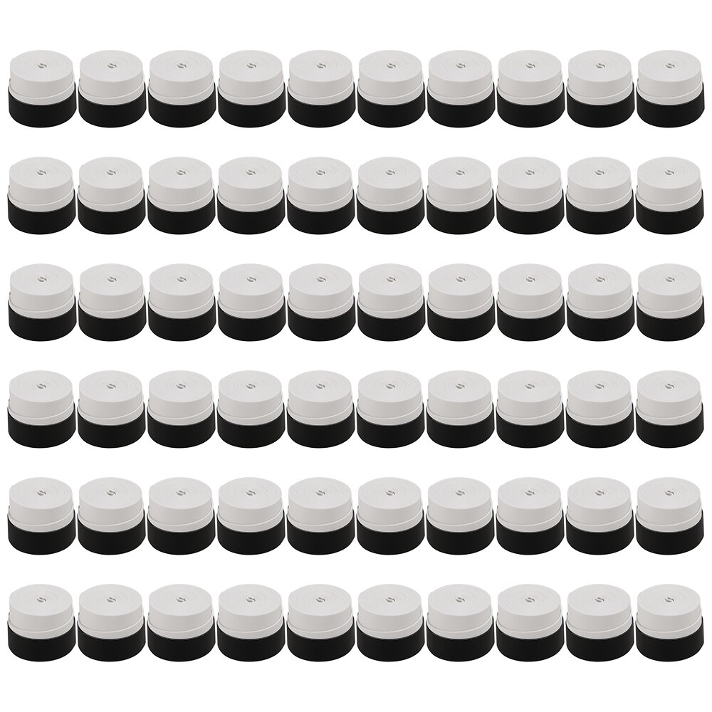 Outdoor Sport 10Pcs/25Pcs/60 Pcs Anti-Slip Tennis Badminton Racquet Grips Zweetband Polyurethaan Training oefenen: White 60psc
