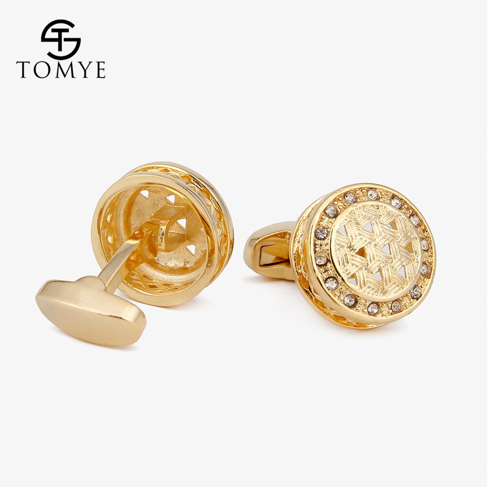 Tomye manchetknapper til mænd luksus krystal fransk skjorte business guld manchetknapper smykker  xk18 s 002: Xk18 s 002