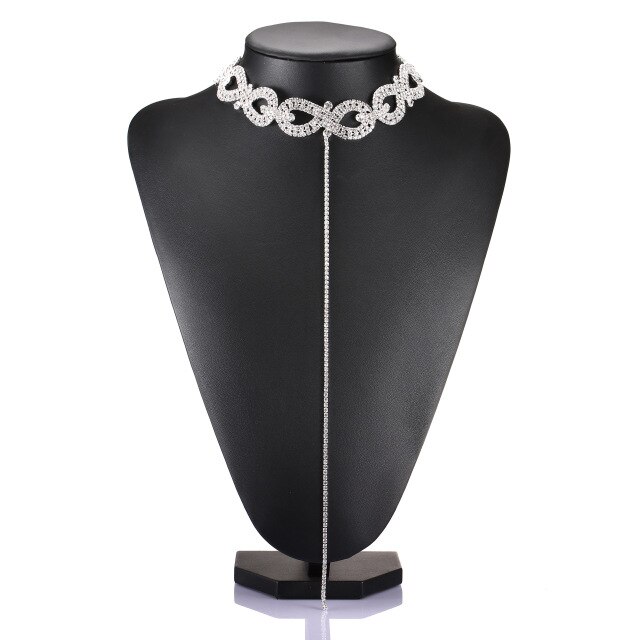 Luxury Multilayer Crystal Rhinestones Choker Necklace Women Indian Ethnic Statement Large Collar Necklace Jewelry
