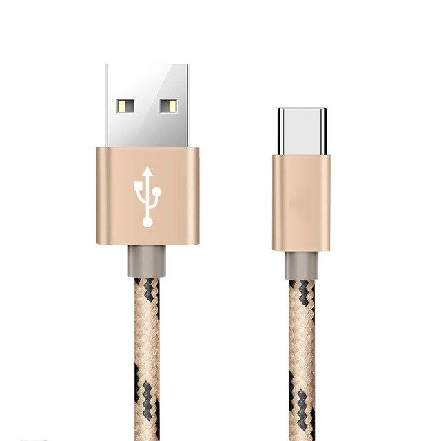 1M 2M 3M Type c USB Charger Charge for huawei p20 lite p10 honor 9 10 moto g5s plus z2 play nexus 6p LG V30 G6 Samsung s8 plus: 1m / gold