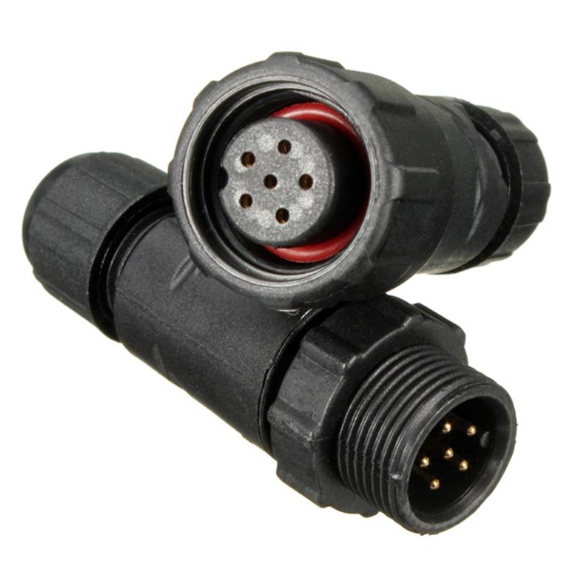 1pc IP68 Wasserdichte Elektrische Kabel Steckdose Montiert Lözehn Stecker 3/4/5/6Stifte: 6 Stifte