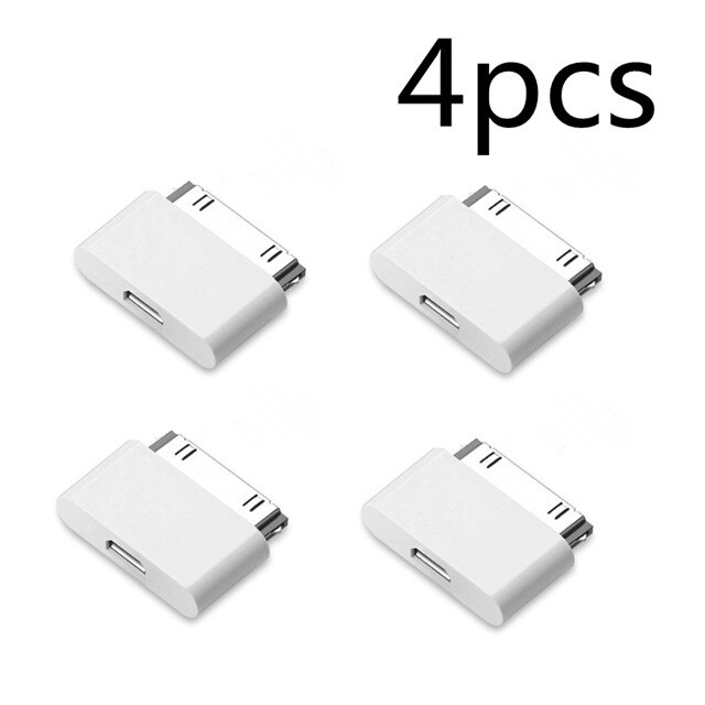 SUPTEC micro usb 30 pin female male connector adapter for apple iphone 4 4s 3gs ipod iphone4 iphone4s converter charging cable: 4pcs