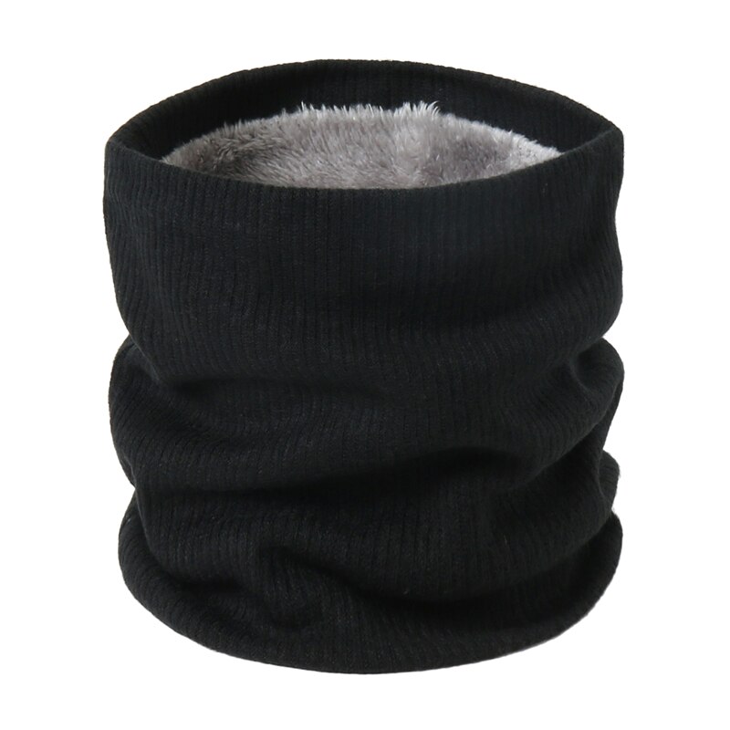 Women Knit Winter Scarf Snood Neck Plus Fur Ring Scarves Men Solid Warm Cashmere Round Collars Unisex Outdoor Scarfs: 17