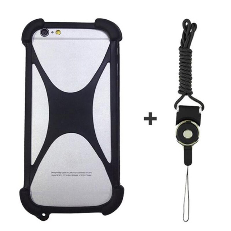 Pour Crosscall Core-X3 coque arrière Action-X3 souple en Silicone élastique pour coque de Trekker-M1 Crosscall avec sangle de cou: Black